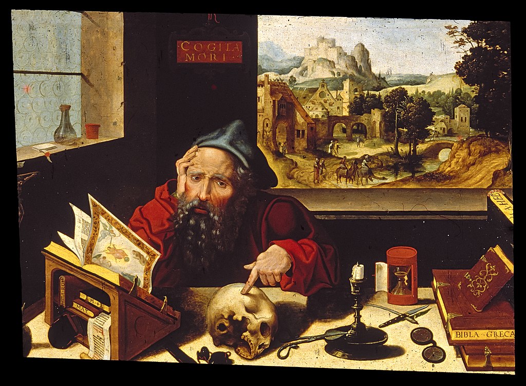 Obraz Pietera Coecke van Aelst (cca 1530), Jeroným ve své pracovně, ze sbírky Walters Art Museum.